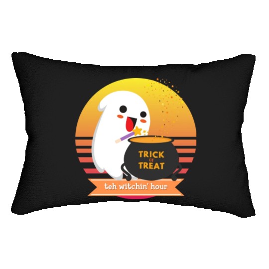 Halloween Cute Ghost Witching Hour Trick Or Treat Lumbar Pillows