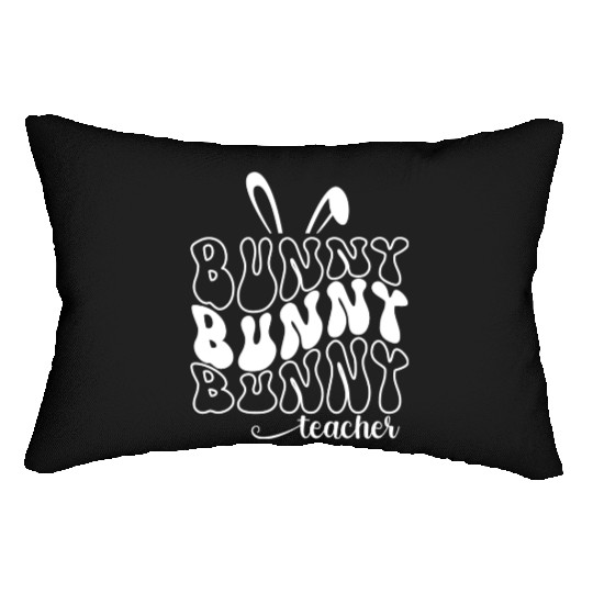 Cute Teacher Bunny Teacher Easter Lumbar Pillows