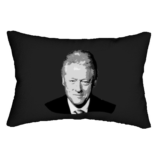 Bill Clinton Grayscale Pop Art Lumbar Pillows