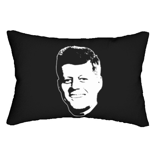 John F Kennedy White On Black Pop Art Lumbar Pillows