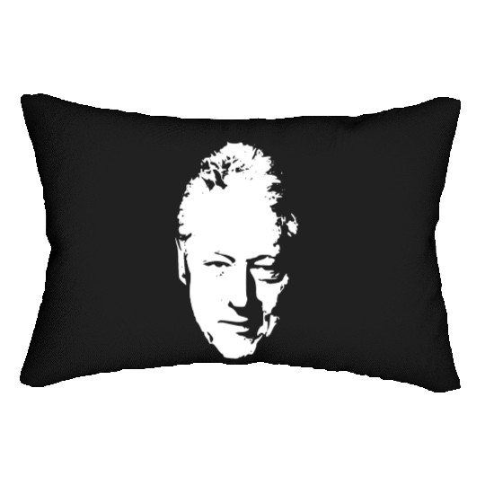 Bill Clinton White On Black Pop Art Lumbar Pillows