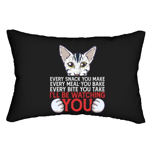 I'Ll Be Watching You Oriental Cat Owner Lumbar Pillows