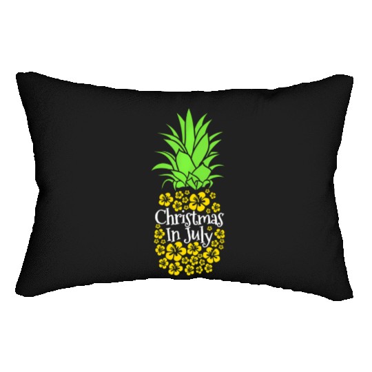 Christmas In July Funny Summer Vacation Pineapple Lumbar Pillows