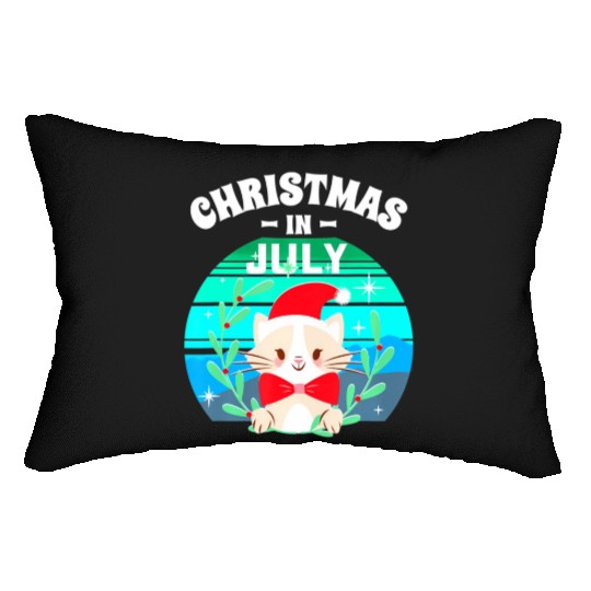 Christmas in July for Women Men Cat Christmas Lumbar Pillows