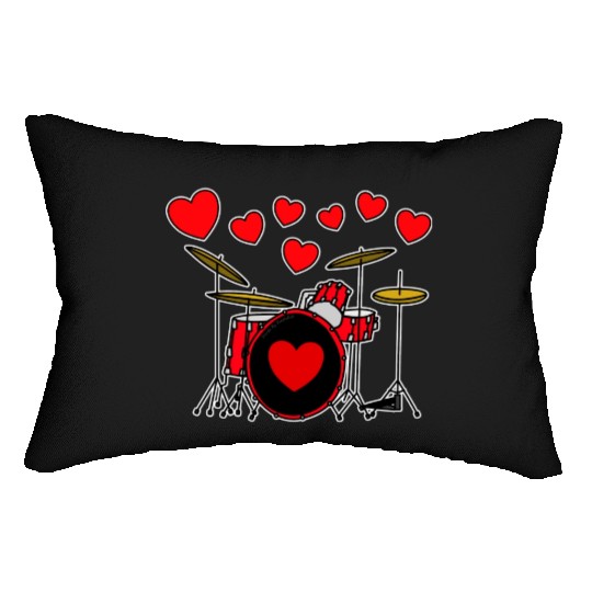 Valentines Drummer Drum Teacher Wedding Musician Lumbar Pillows