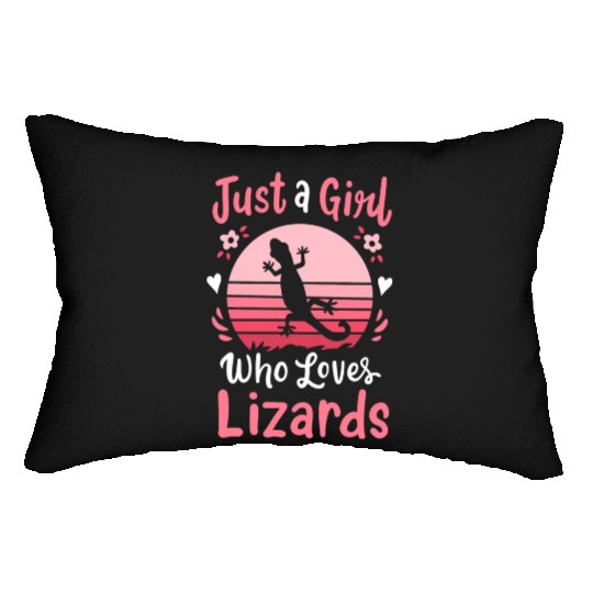 Lizard Reptile Lizard Lover Retro Lumbar Pillows
