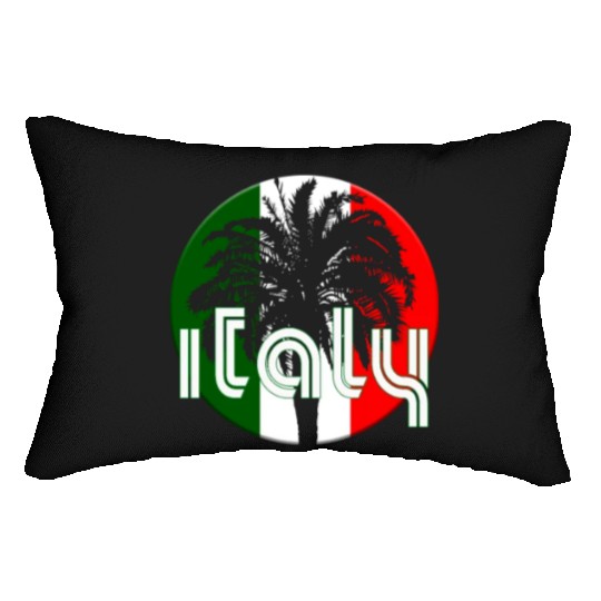 Italy Flag Native Palm Tree Italian Lumbar Pillows