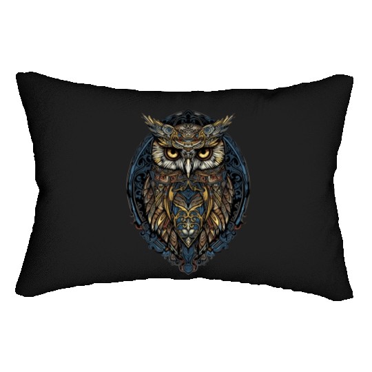 Stained Glass Gothic Aesthetic Owl Intricate Lumbar Pillows