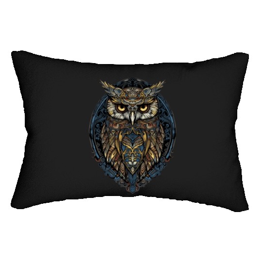 Stained Glass Gothic Aesthetic Owl Intricate Lumbar Pillows