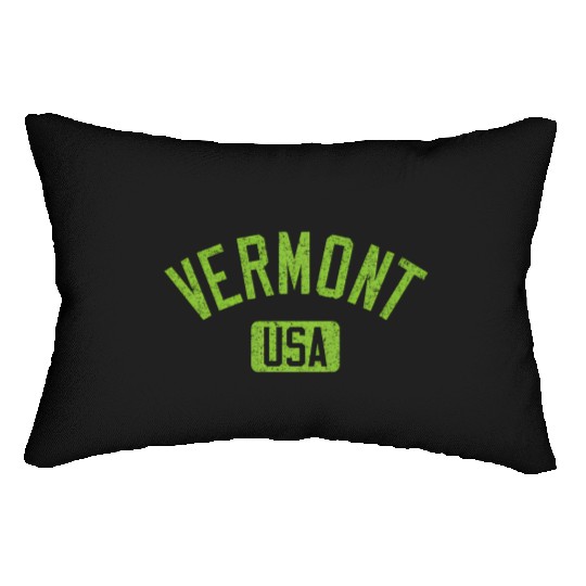 Vermont Usa Arched Text Distressed Lime Green Prin Lumbar Pillows
