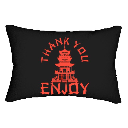 Chinese Take Out Thank You Enjoy Food Asian Lumbar Pillows
