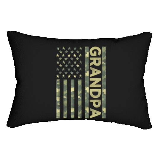 Proud Grandpa Camouflage American Us Flag Camo Lumbar Pillows