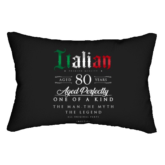 80Th Italian Age 80 Born In Italy Lumbar Pillows