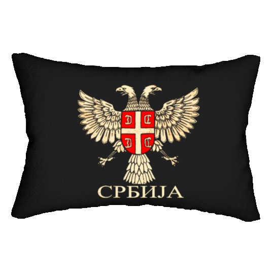 Serbia Srbija Serbian Serb Eagle Flag Cccc Cyrilli Lumbar Pillows