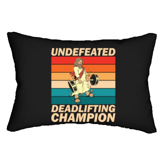 Jesus The Ultimate Deadlifter Vintage Gym Lumbar Pillows
