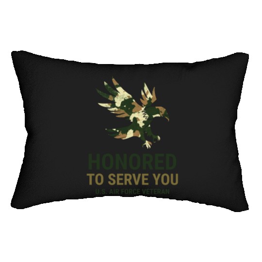 Honored To Serve You Us Air Force Vetera Lumbar Pillows