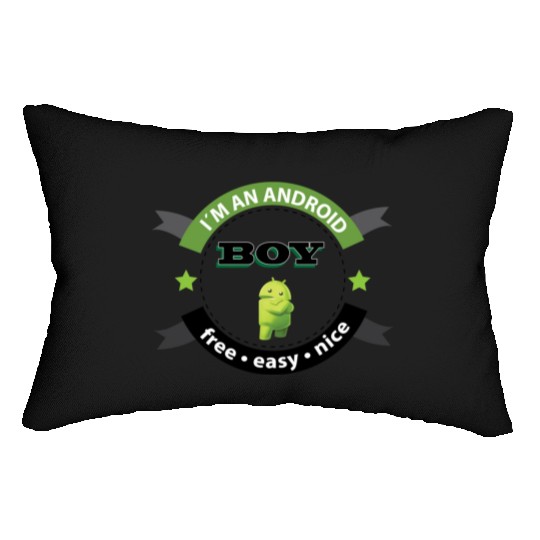 I am an Android boy Lumbar Pillows