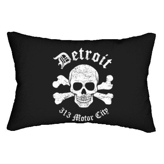 Detroit 313 Motor City Distressed Detroit Lumbar Pillows