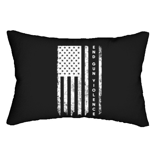 Enough Usa Flag End Gun Lumbar Pillows