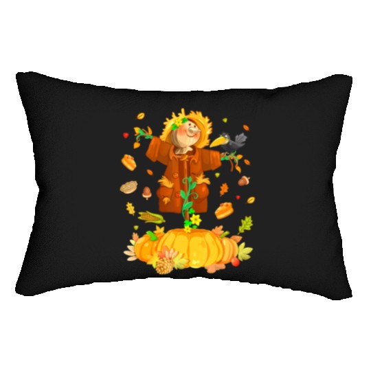 Scarecrow Pumpkin Garden Hello Thanksgiving Lumbar Pillows