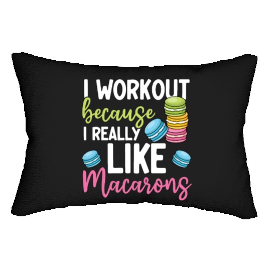 Funny Macaron Workout Ice Cream Sandwich Macaron Lumbar Pillows