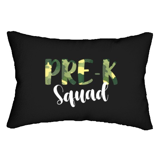 Camo Pre-K Squad Back To School Camouflage Lumbar Pillows
