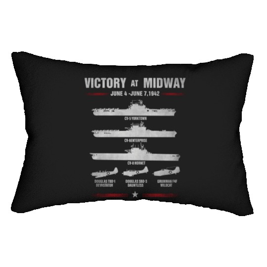 Victory At Midway Battel World War 2 Lumbar Pillows