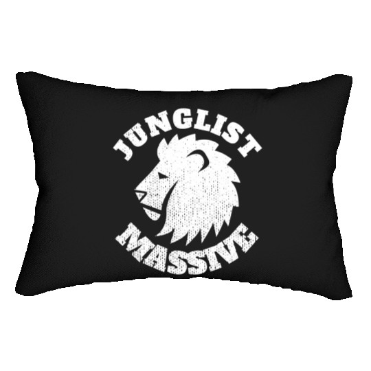 Junglist Music DnB EDM Drum N Bass Lion Lumbar Pillows