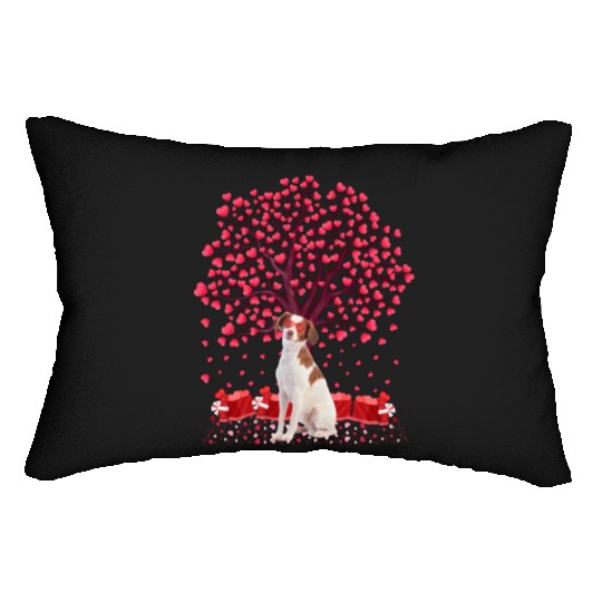 Heart Tree Brittany Spaniel Dog Valentine'S Day Lumbar Pillows