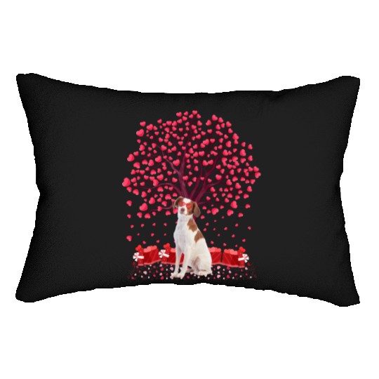 Heart Tree Brittany Spaniel Dog Valentine'S Day Lumbar Pillows