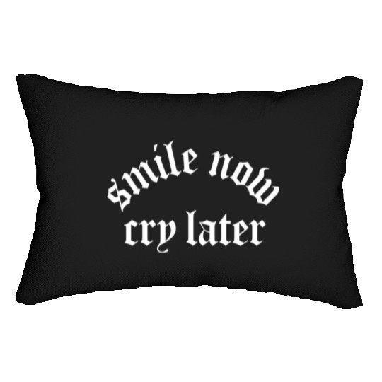 Chicano Tattoo Gang Smile Now Cry Lumbar Pillows