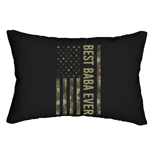 Best Baba Ever Us American Flag Camo For Fathers Lumbar Pillows