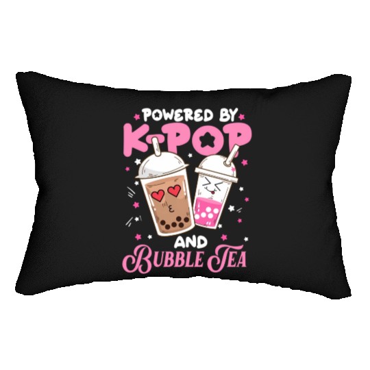 Boba Tea aii Anime Powered By Kpop And Bubble Lumbar Pillows