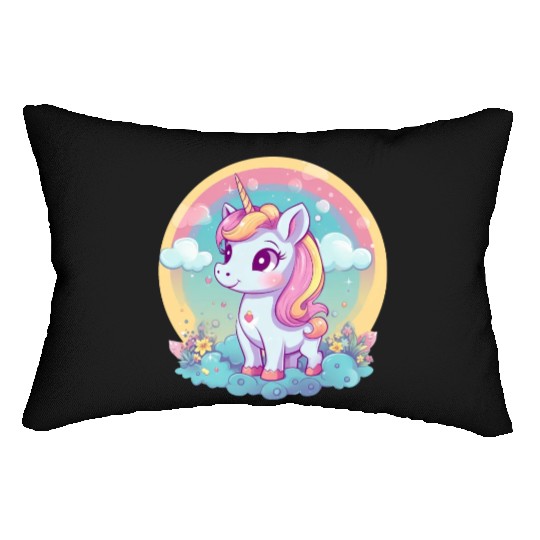 Unicorn Rainbow Sunset Lumbar Pillows