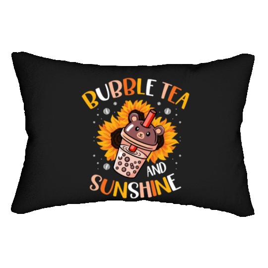 Bubble Tea And Sunshine Boba Tea Drinker Lumbar Pillows