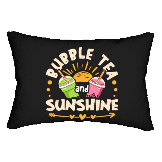 Bubble Tea And Sunshine Boba Tea Drinker Lumbar Pillows