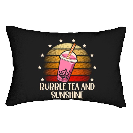 Bubble Tea And Sunshine Boba Tea Drinker Lumbar Pillows