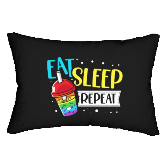 Eat Sleep Boba Tea Repeat Bubble Tea Lover Drinker Lumbar Pillows