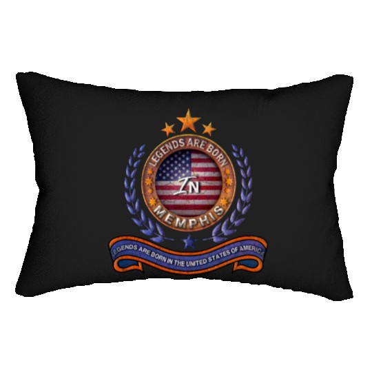 Legends of Memphis Tennessee Retro USA Flag Lumbar Pillows