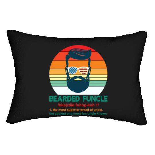Bearded Funcle Definition Uncle Lumbar Pillows