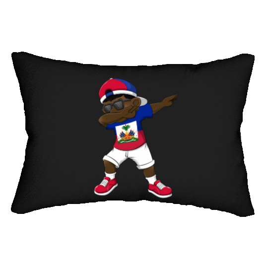 Dabbing Haitian Haiti Flag Dab Dance Lumbar Pillows