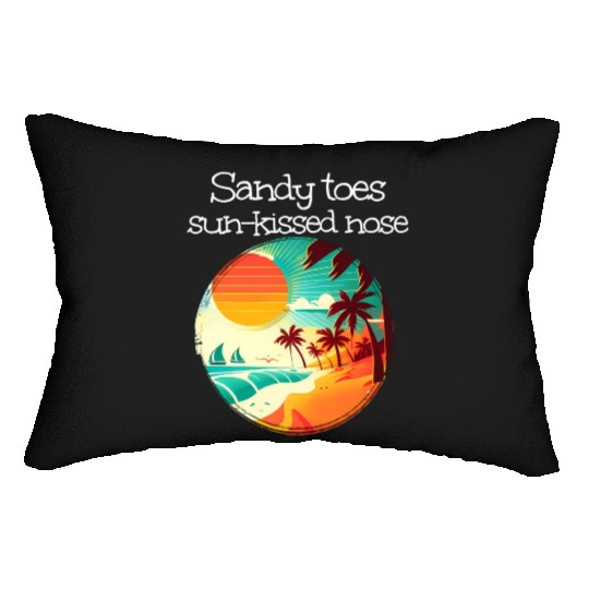 Walking At Sea With Sandy Toes And Sun Kissed Nose Lumbar Pillows