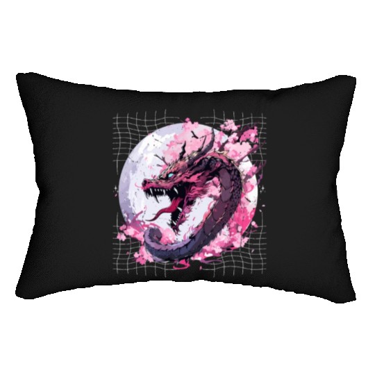Japanese Dragon Retro Asian Oriental Dragon Cool Lumbar Pillows