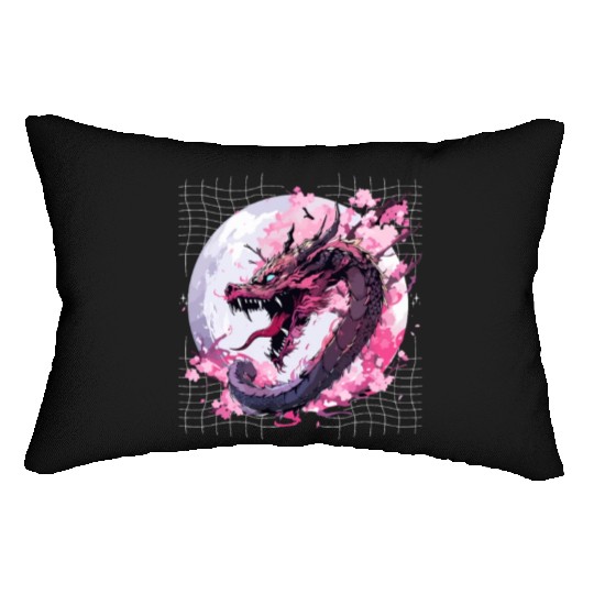 Japanese Dragon Cool Oriental Asian Dragon Humor Lumbar Pillows