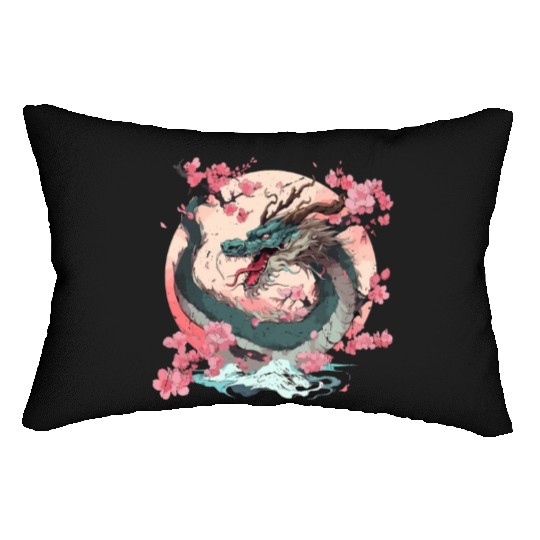 Japanese Dragon Cool Fantasy Chinese Asian Dragon Lumbar Pillows