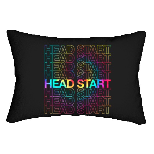 Rainbow Tie Dye Head Start Team Back To School Lumbar Pillows