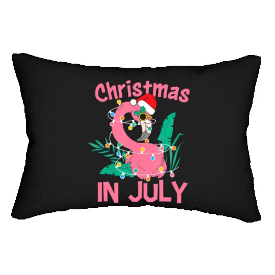 Funny Summer Beach Vacation Christmas In July Lumbar Pillows