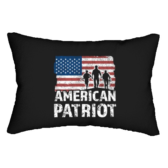 American Patriot Military Soldier Us Flag Veteran Lumbar Pillows