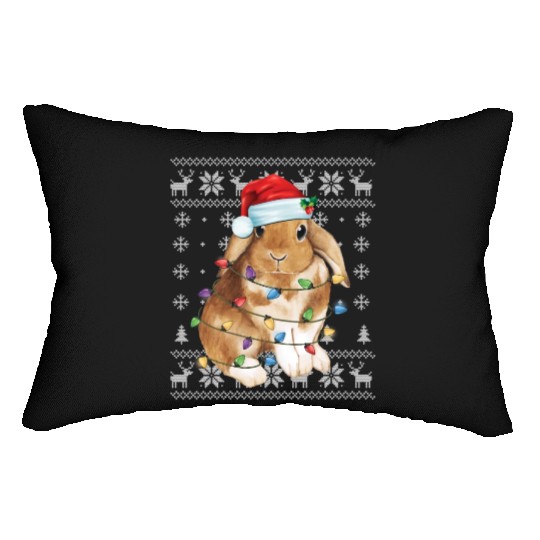 Bunny Rabbit Ugly Tree Decor Lumbar Pillows