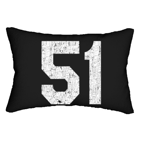 Jersey Uniform Number 51 Athletic Style Sports Lumbar Pillows